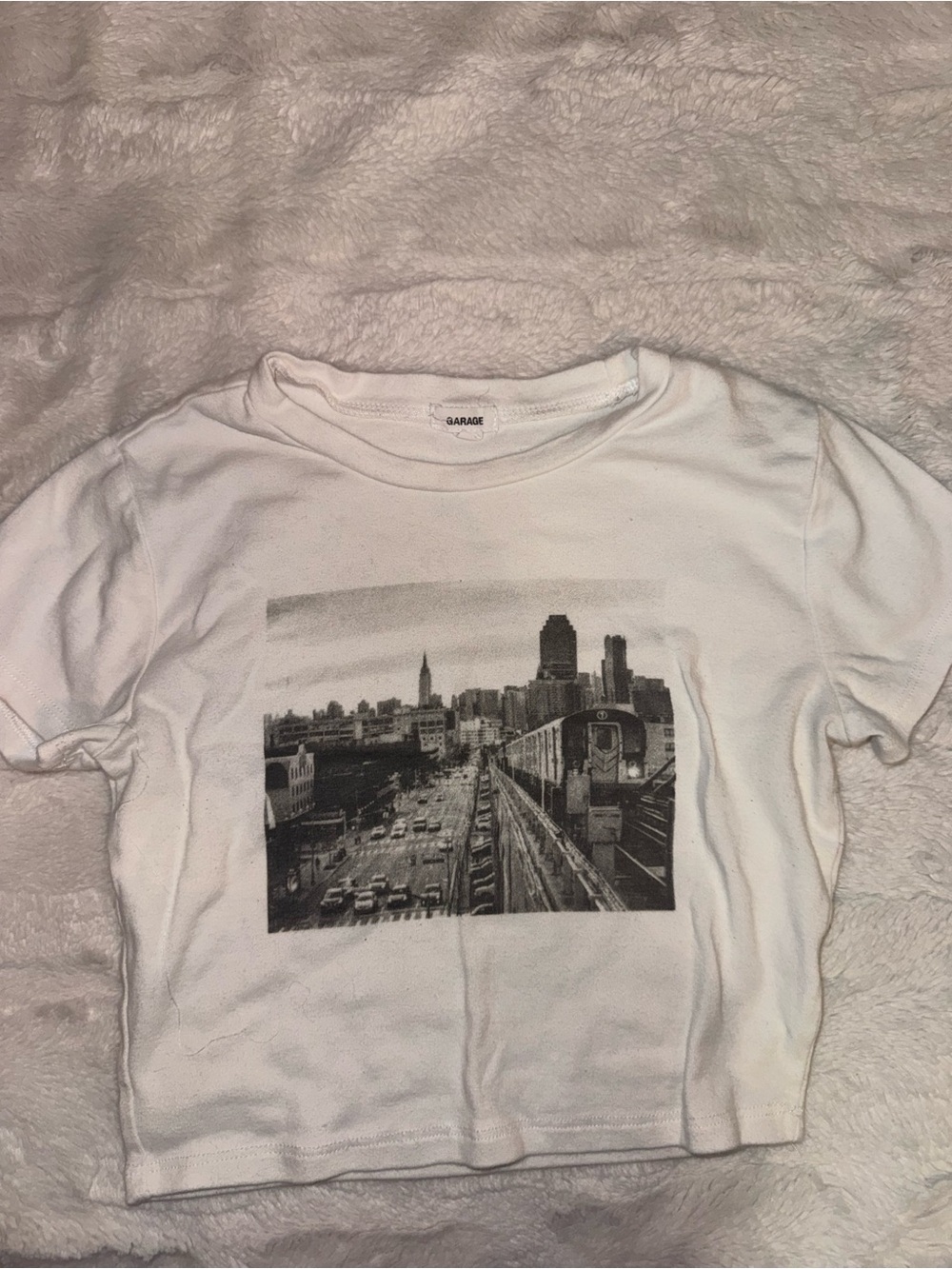 Garage White Tee with Brand Tag